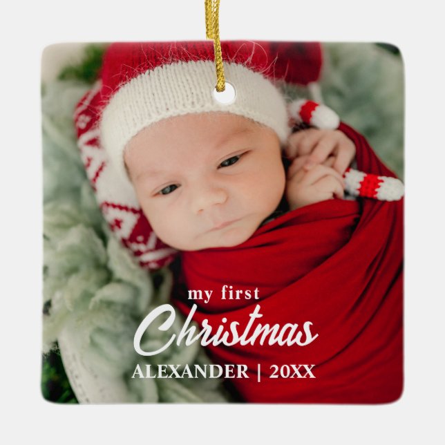 Ornement de bébé - Mon premier Noël 2 photos (Devant)