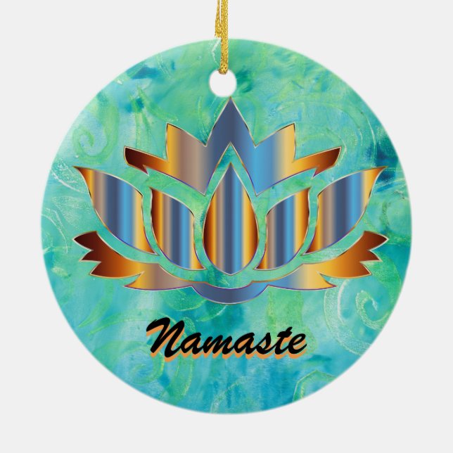 Ornement de bleu de Namaste Lotus (Dos)