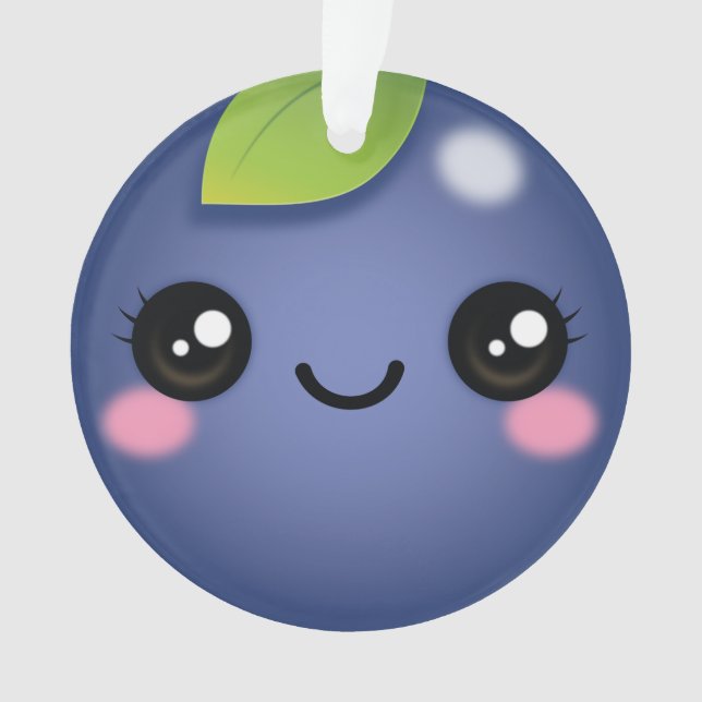 Ornement de bleuets Kawaii (devant)