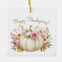 Ornement de Bon thanksgiving Floral Citrouille bla