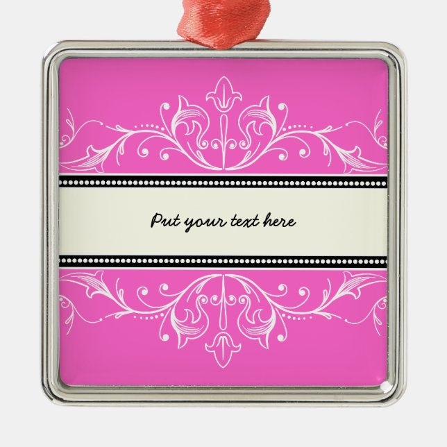 Ornement de bordure rose blanc (Devant)