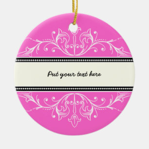 Ornement de bordure rose blanc