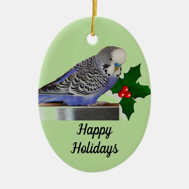 Ornement de Budgie Holiday (Devant)