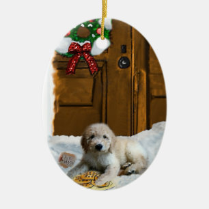 Ornement de cadeaux de Noël de Goldendoodle