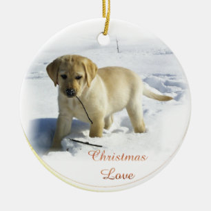 Ornement de cadeaux de Noël de labrador retriever