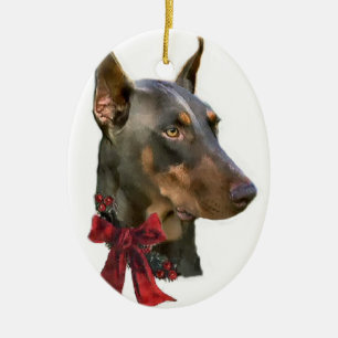 Ornement de cadeaux de Noël de Pinscher de