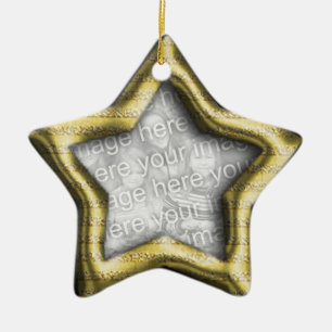 Ornement de cadre photo de vacances Golden Star