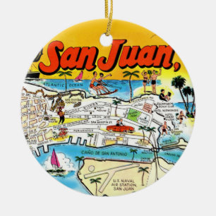 Ornement de carte vintage de San Juan