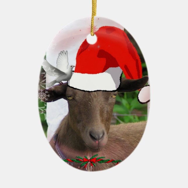 ORNEMENT DE CASQUETTE DE PÈRE NOËL DE CHÈVRE DE (Devant)