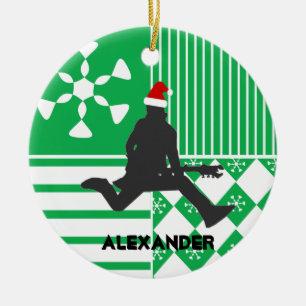 Ornement de casquette de Père Noël de joueur de