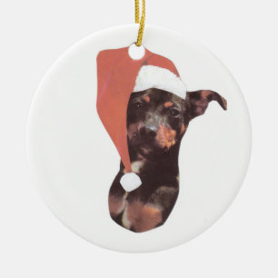 Ornement de casquette de Père Noël de Pinscher