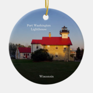 Ornement de cercle du phare de Port Washington