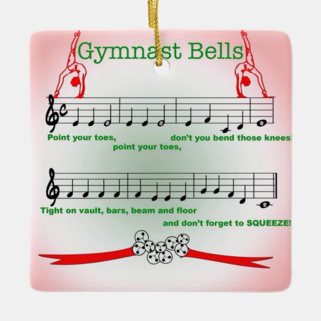 Ornement de chanson de Jingle Bell de gymnastique (Devant)