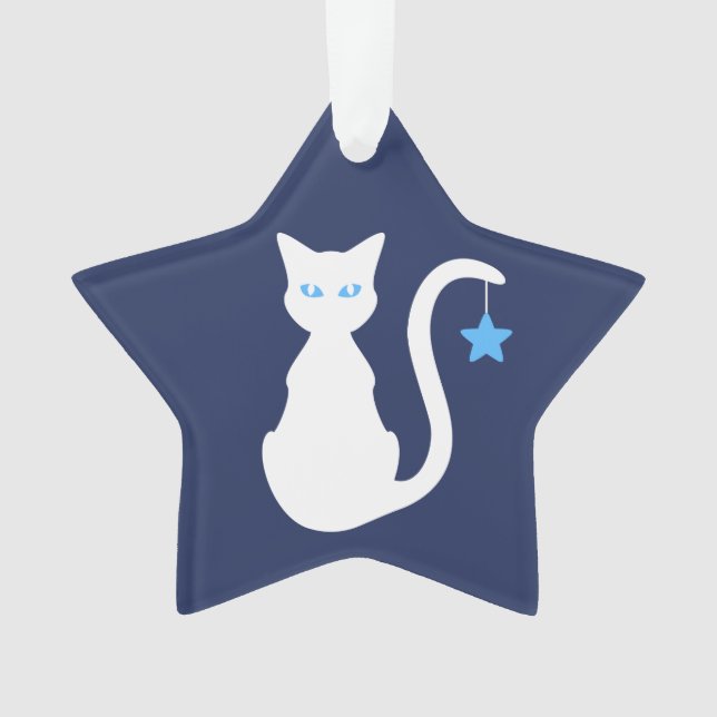 Ornement de chat blanc (devant)