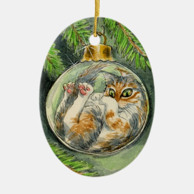 Ornement de chat de Noël (Devant)