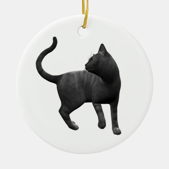 Ornement de chat noir malicieux (Devant)