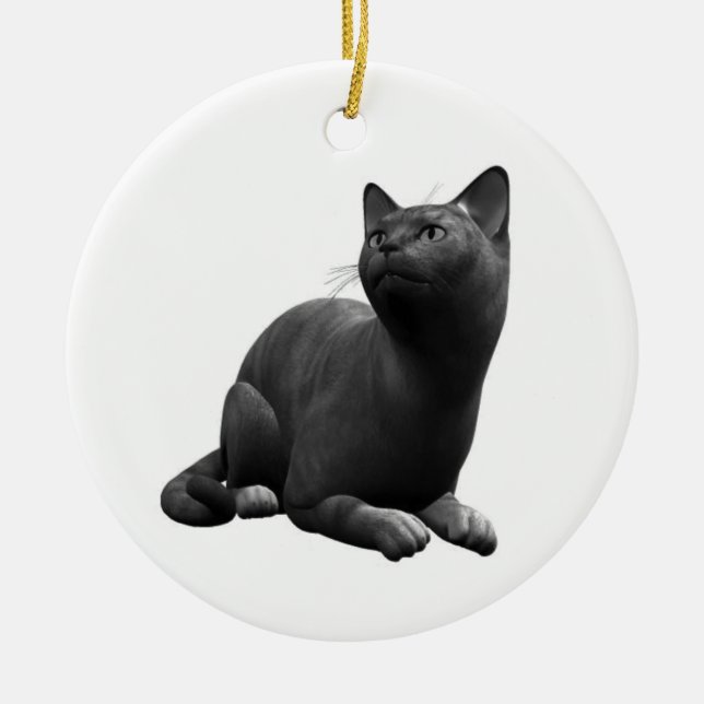 Ornement de chat noir paisible (Devant)