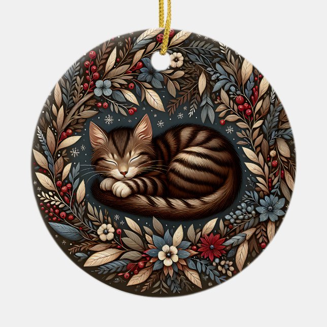 Ornement de chat Tabby Dormir (Devant)