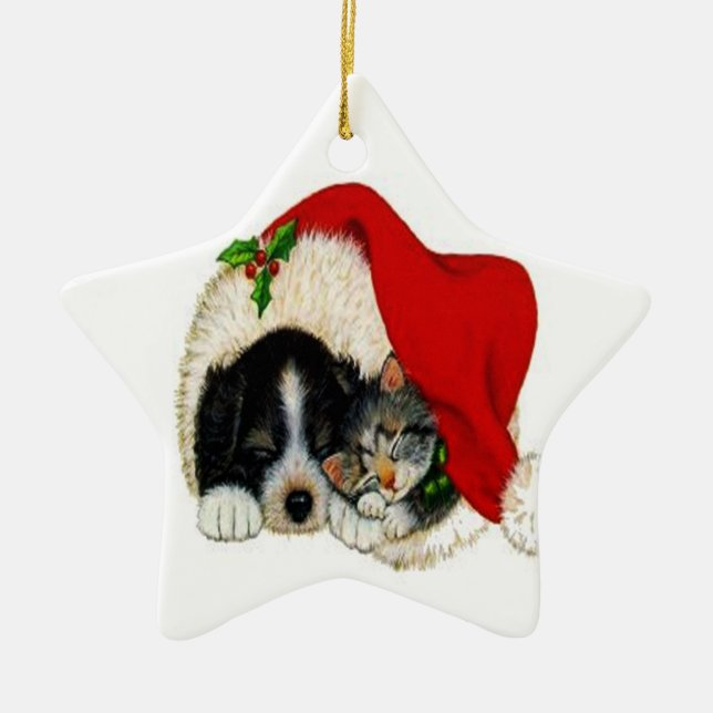 Ornement de chien et de chat de Noël (Devant)