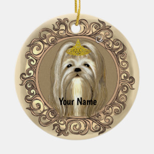 Ornement de chien maltais princesse