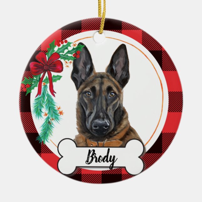 Ornement de chiens malinois (Devant)