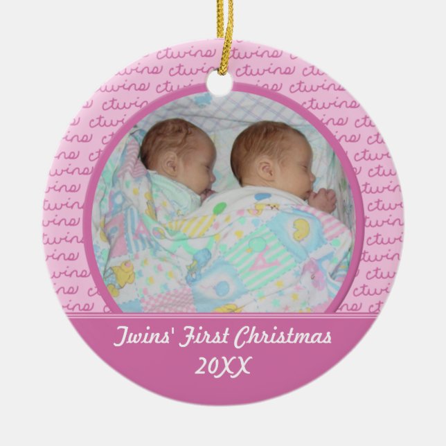 Ornement de Christma de jumeaux de rose premier (Devant)