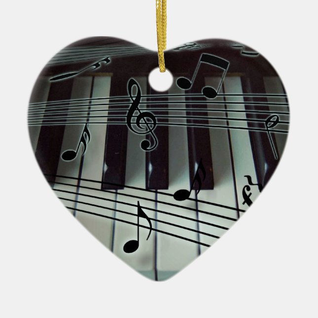 Ornement de clavier de piano cardiaque (Devant)
