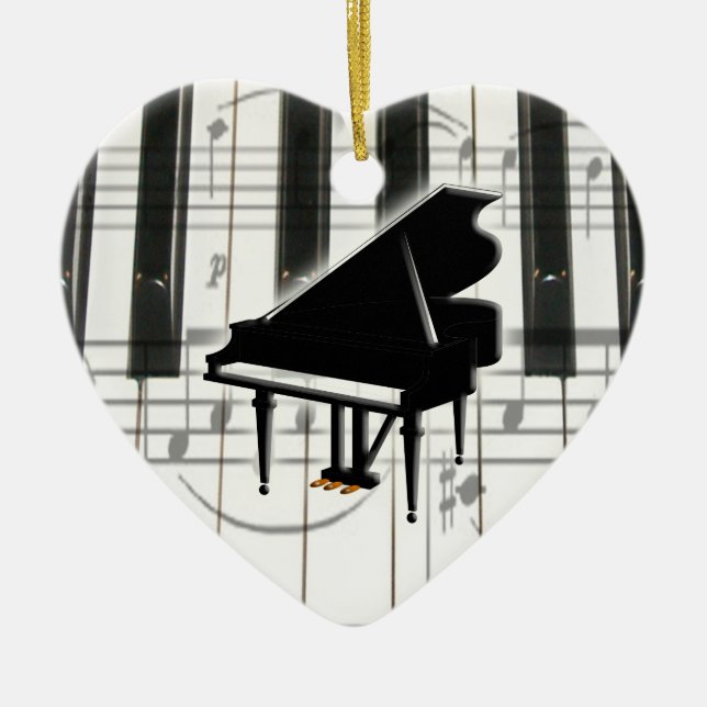 Ornement de clavier de piano cardiaque (Devant)