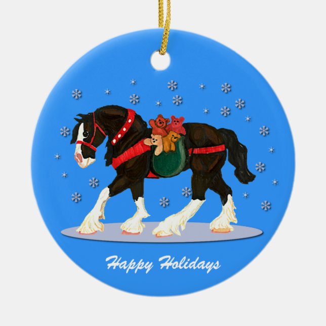 Ornement de Clydesdale de Noël (Devant)