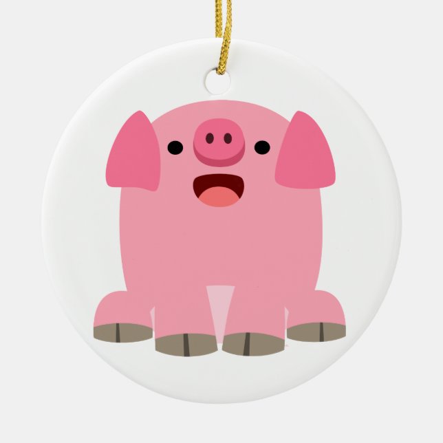 Ornement de cochon de dessin joli à l'encre (Devant)