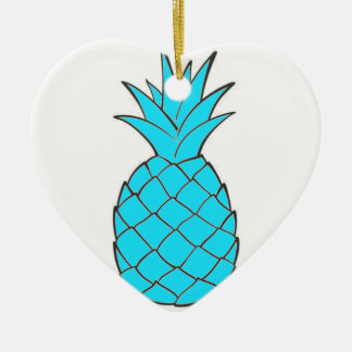Ornement de coeur d'ananas de diamant