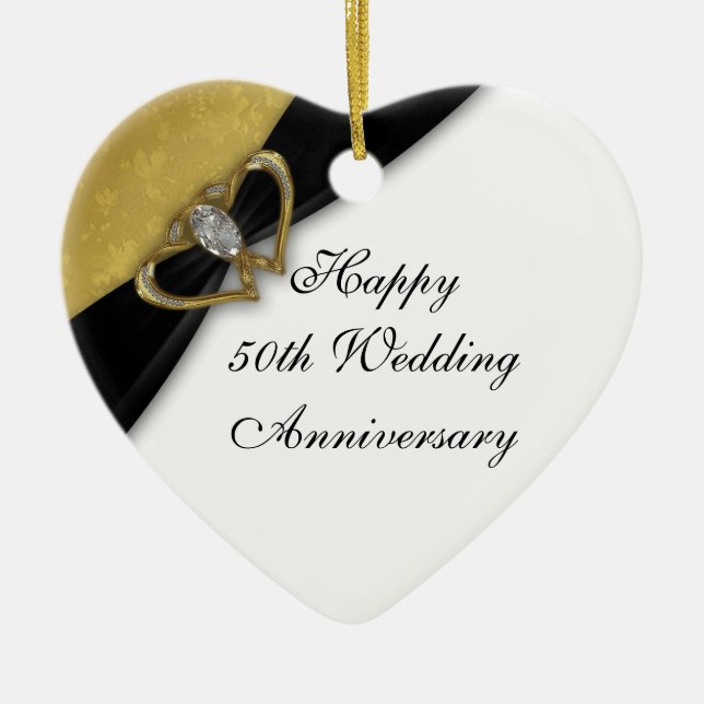 Ornement de coeur d'anniversaire de mariage de (Devant)
