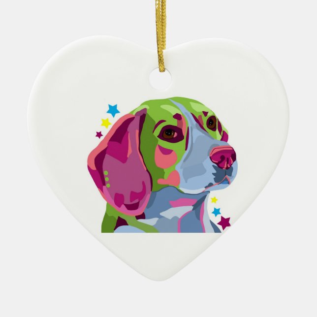 Ornement de coeur de beagle (Devant)