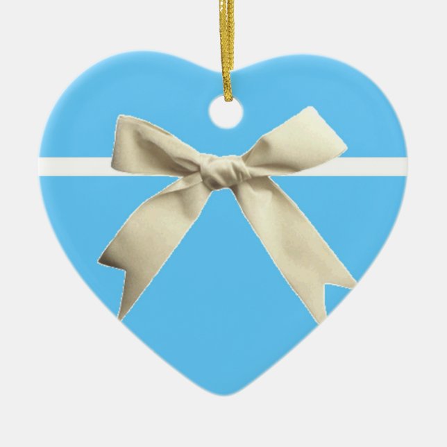 Ornement de coeur de boîte bleue (Devant)