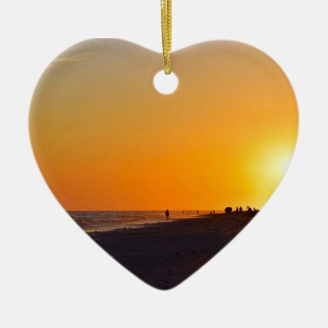 Ornement de coeur de coucher du soleil de Sanibel (Devant)