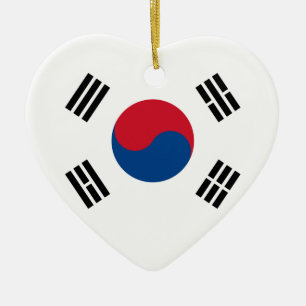 Ornement de coeur de drapeau de la Corée du Sud