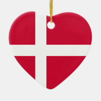 Ornement de coeur de drapeau du Danemark