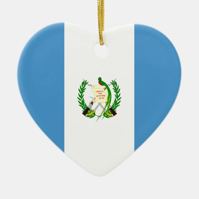 Ornement de coeur de drapeau du Guatemala (Devant)