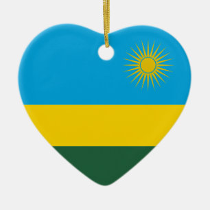 Ornement de coeur de drapeau du Rwanda