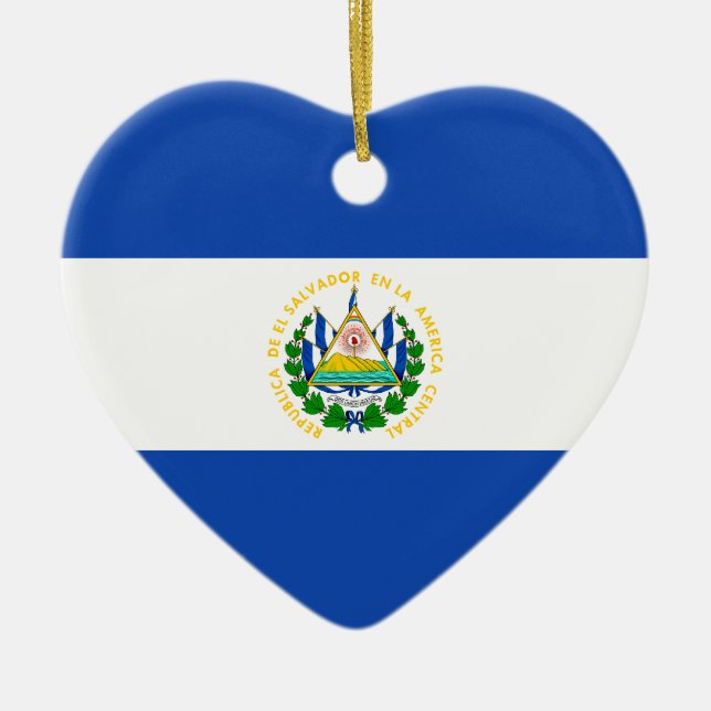Ornement de coeur de drapeau du Salvador (Devant)