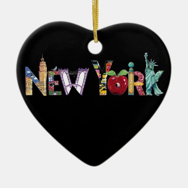 Ornement de coeur de New York (Devant)
