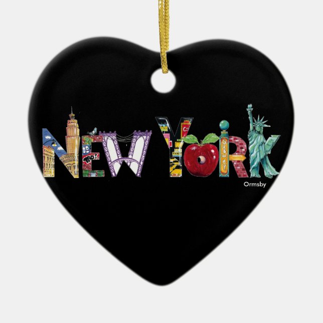 Ornement de coeur de New York (Devant)