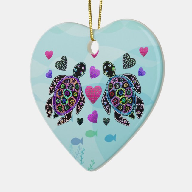Ornement de coeur de tortue de mer (Gauche)