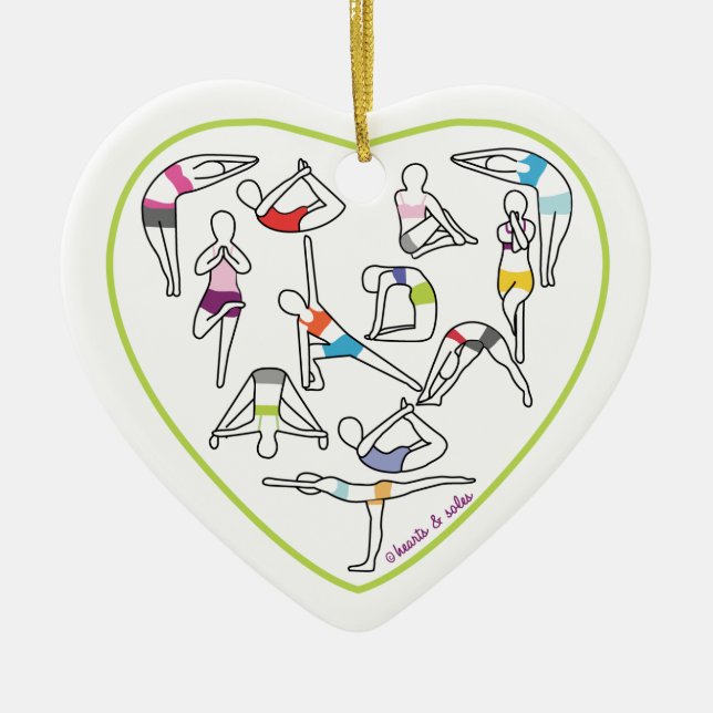 Ornement de coeur de yoga (Devant)