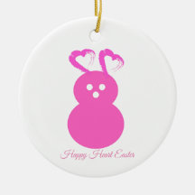 Ornement de coeur du lapin de Pâques