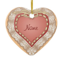 Ornement de coeur en dentelle