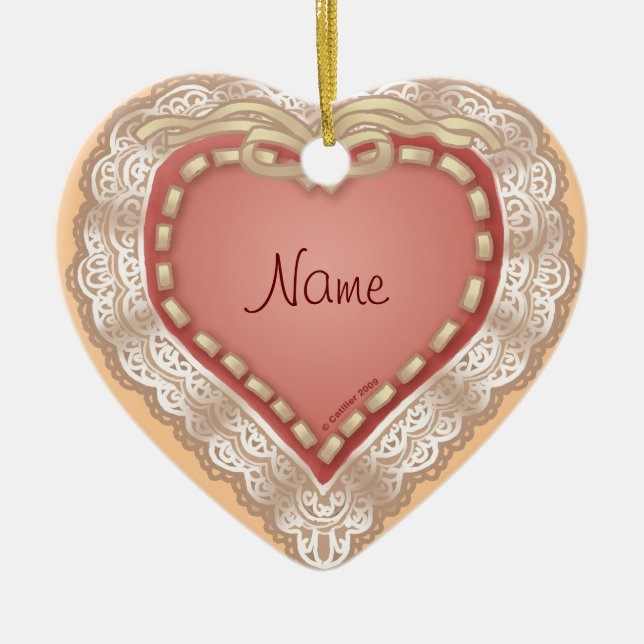 Ornement de coeur en dentelle (Devant)