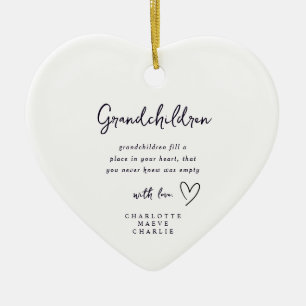 Ornement de cœur pour grands-parents Grand-mère Gr