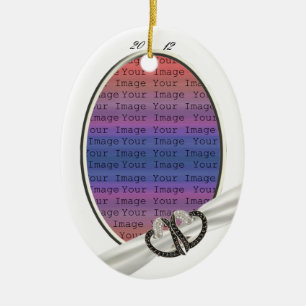 Ornement de Coeurs de Diamants Noir & Blanc