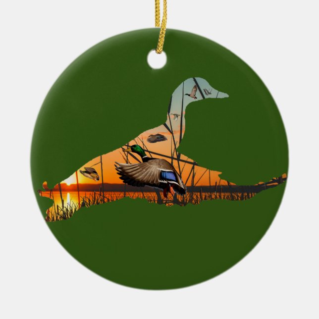 Ornement de colard personnalisable, canard volant (Devant)